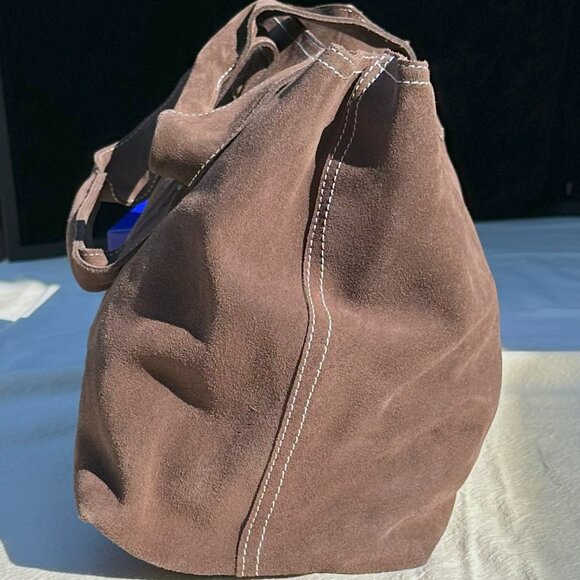 Eddie Bauer Cocoa Brown Suede Tote Bag - Picture 4 of 8